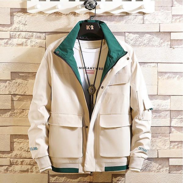 men's jackets autumn multi-pocket jacket fashion cargo zipper slim fit windbreaker pilot bomber coats street clothing outerwear, Black;brown
men's jackets autumn multi-pocket jacket fashion cargo zipper slim fit windbreaker pilot bomber coats street clothing outerwear, Black;brown
