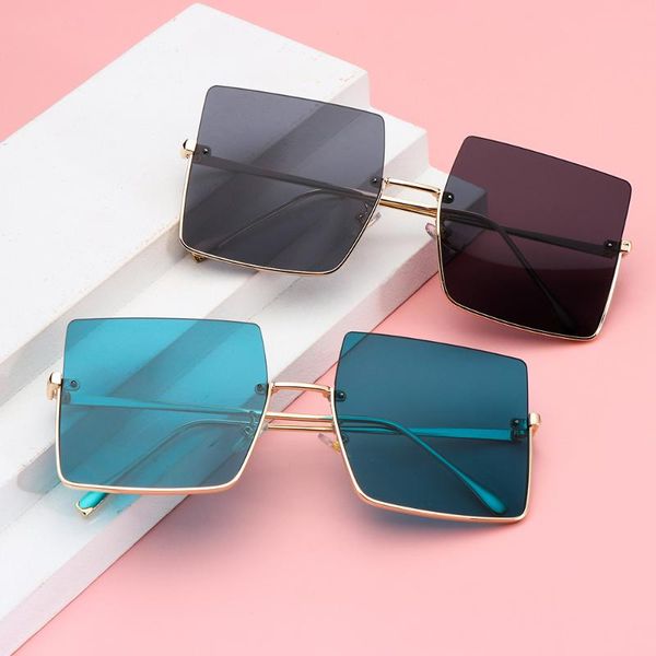 sunglasses fashion lady oversize half frame metal square women luxury eyewear men trendy punk streetwear, White;black
sunglasses fashion lady oversize half frame metal square women luxury eyewear men trendy punk streetwear, White;black