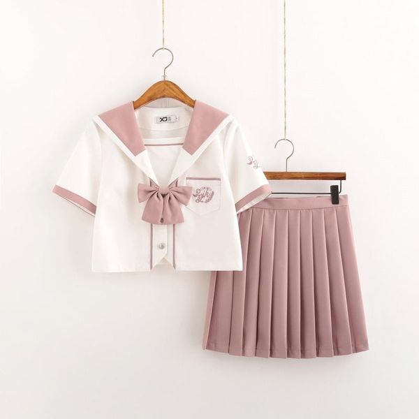 clothing sets women's short sleeve sailor suit japan jk uniform college style uniforms female student performance cosplay play, White
clothing sets women's short sleeve sailor suit japan jk uniform college style uniforms female student performance cosplay play, White