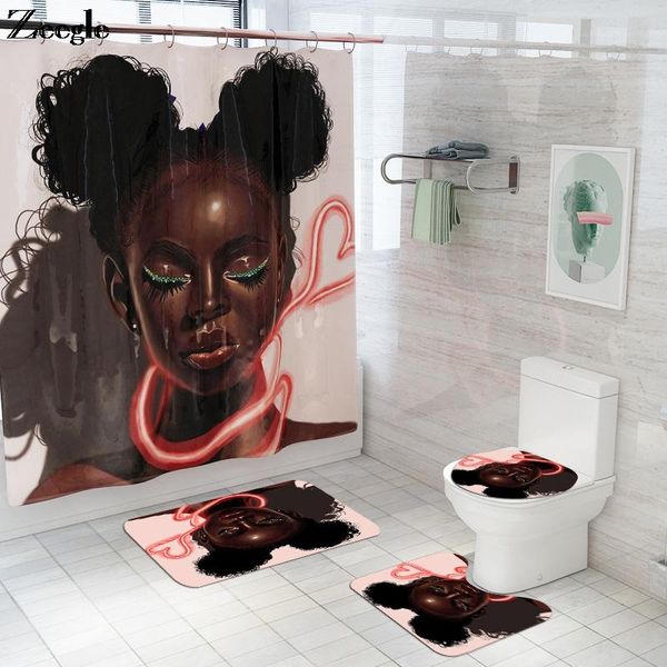 bath mats bathroom mat set with shower curtain polyester 4pcs african woman style printed toilet rugs
bath mats bathroom mat set with shower curtain polyester 4pcs african woman style printed toilet rugs