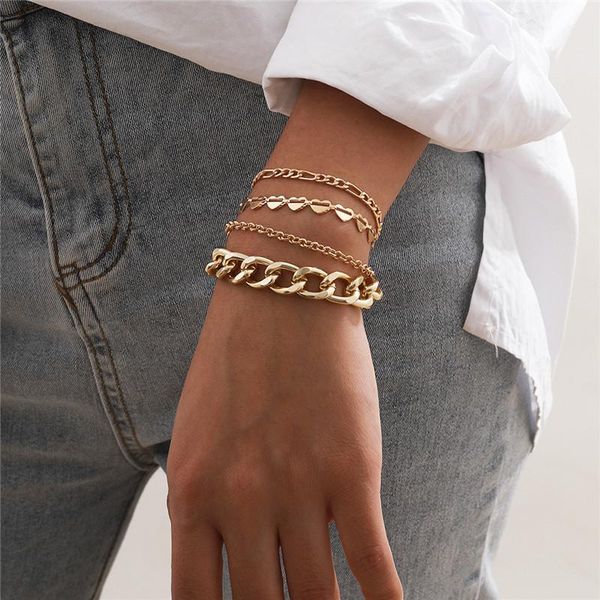 European Hollow Out A Round Heart Chain Bracelets Multi Layer Alloy Thick Thin Chains Women Tassel Punk Gold Bracelet Jewelry Sets Accessories, Black
European Hollow Out A Round Heart Chain Bracelets Multi Layer Alloy Thick Thin Chains Women Tassel Punk Gold Bracelet Jewelry Sets Accessories, Black