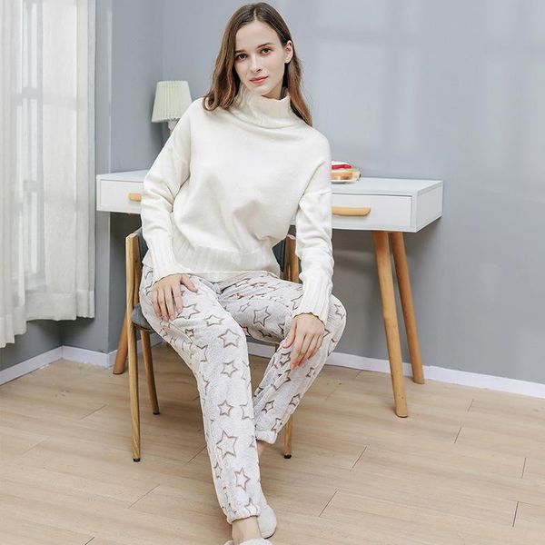 the flannel women's autumn and winter thickened warmth pajamas comfortable men's loose home pants for women & capris, Black;white
the flannel women's autumn and winter thickened warmth pajamas comfortable men's loose home pants for women & capris, Black;white