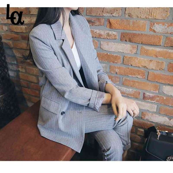 spring blazer suits stripe double breasted office lady elegant four colours pants two piece set 210519, White;black
spring blazer suits stripe double breasted office lady elegant four colours pants two piece set 210519, White;black