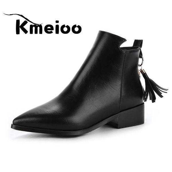 boots kmeioo style fashion women sharp head thick bottom pu leather waterproof woman ankle spring/autumn, Black
boots kmeioo style fashion women sharp head thick bottom pu leather waterproof woman ankle spring/autumn, Black