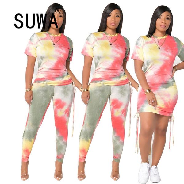 printed casual 2 piece set tracksuit for women ruched drawstring short sleeve t-shirt dress and bodycon legging active wear 210525, White
printed casual 2 piece set tracksuit for women ruched drawstring short sleeve t-shirt dress and bodycon legging active wear 210525, White