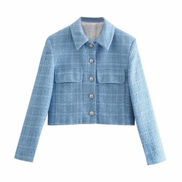women's wool & blends women textured tweed crop jacket fashion ladies short coat chic female outerwear spring 2021 street loose lapel s, Black
women's wool & blends women textured tweed crop jacket fashion ladies short coat chic female outerwear spring 2021 street loose lapel s, Black
