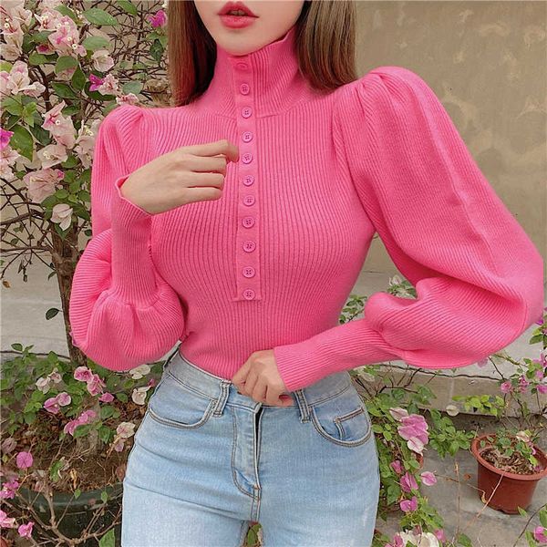 women's sweaters autumn winter buttoned turtleneck sweater women korean fashion streetwear sleeve ladies knitted pullover jum, White;black
women's sweaters autumn winter buttoned turtleneck sweater women korean fashion streetwear sleeve ladies knitted pullover jum, White;black
