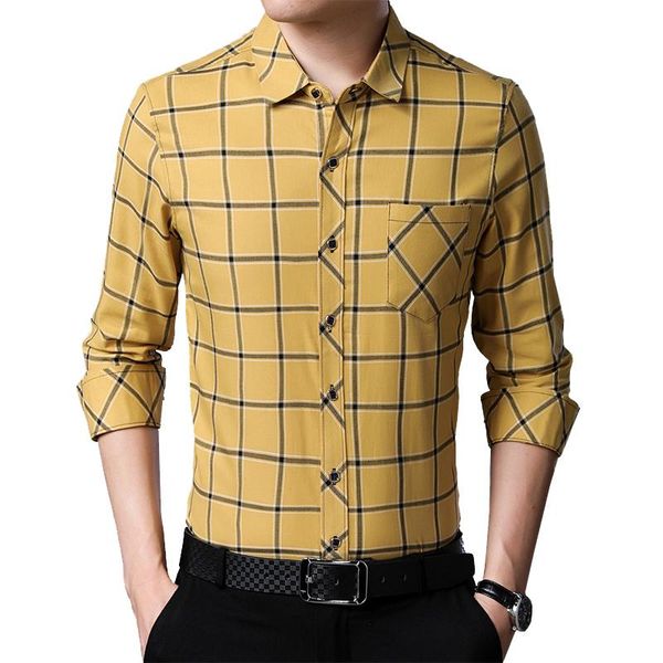 men shirts spring long sleeve slim fit camisa masculina yellow business casual plaid clothing e048 men's, White;black
men shirts spring long sleeve slim fit camisa masculina yellow business casual plaid clothing e048 men's, White;black