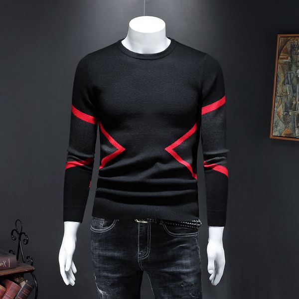sweaters fashion knit men's casual wool sweater round neck 2021 autumn large, White;black
sweaters fashion knit men's casual wool sweater round neck 2021 autumn large, White;black