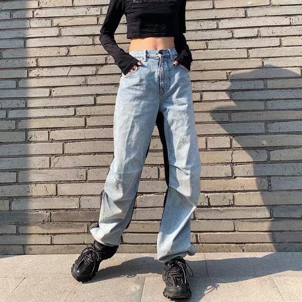 fashion color patchwork women denim pants high waist loose elastic feet slim lady jeans female wild stylish trousers 2021 women's, Blue
fashion color patchwork women denim pants high waist loose elastic feet slim lady jeans female wild stylish trousers 2021 women's, Blue