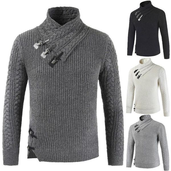 men's sweaters knitted jacket men 2021 half-high collar long-sleeved irregular thick line fashion all-match sweater, White;black
men's sweaters knitted jacket men 2021 half-high collar long-sleeved irregular thick line fashion all-match sweater, White;black