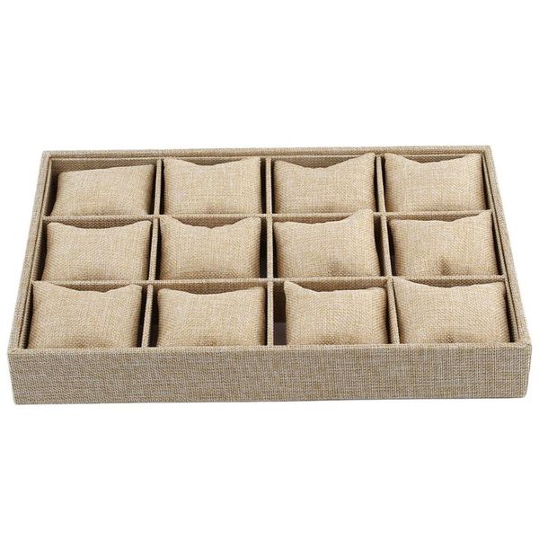 watch boxes & cases 12 slots pillow bracelet display light yellow burlap watches storage tray holder, Black;blue
watch boxes & cases 12 slots pillow bracelet display light yellow burlap watches storage tray holder, Black;blue