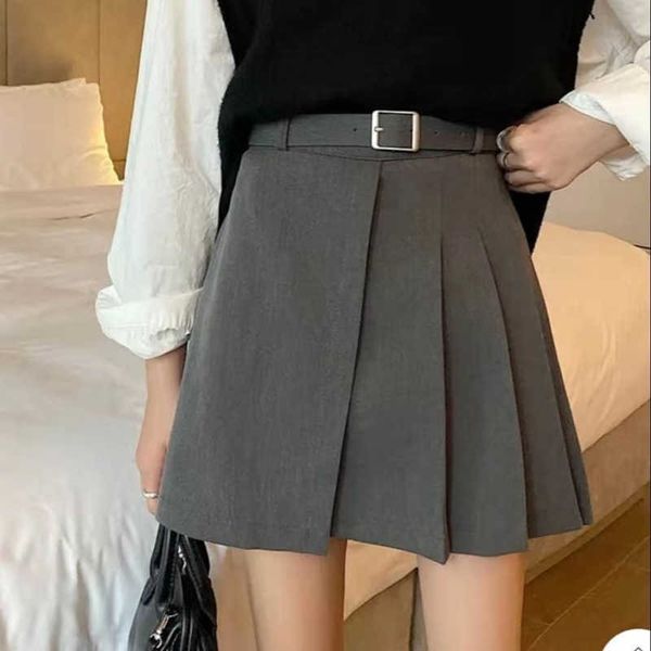summer fashion women's skirt young preppy style irregular mini skirts black pleated high-waisted skirt with belt lady 210528
summer fashion women's skirt young preppy style irregular mini skirts black pleated high-waisted skirt with belt lady 210528