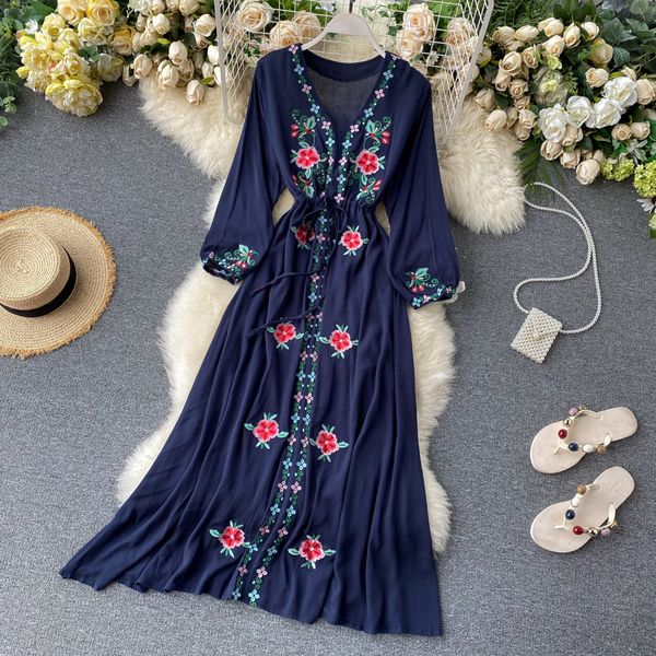 casual dresses women's dress travel pography holiday long 2021 retro ethnic style embroidered v-neck lantern sleeve ml1034, Black;gray
casual dresses women's dress travel pography holiday long 2021 retro ethnic style embroidered v-neck lantern sleeve ml1034, Black;gray