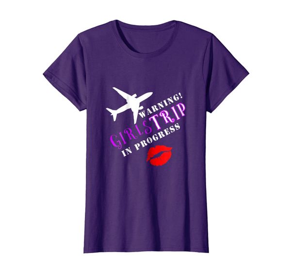 womens funny warning girls trip in progress t-shirt vacation, White;black
womens funny warning girls trip in progress t-shirt vacation, White;black