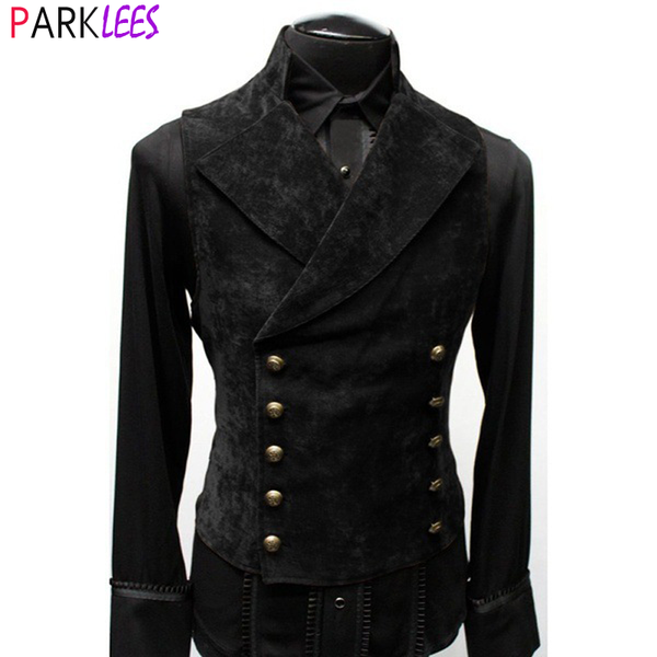 mens double breasted gothic steampunk velvet vest stand collar medieval victorian black waistcoat men stage cosplay prom costume men's, Black;white
mens double breasted gothic steampunk velvet vest stand collar medieval victorian black waistcoat men stage cosplay prom costume men's, Black;white