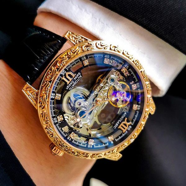 wristwatches aokulasic fashion casual men's watches leather band mechanical carved hollow tourbillon for man watch luminous, Slivery;brown
wristwatches aokulasic fashion casual men's watches leather band mechanical carved hollow tourbillon for man watch luminous, Slivery;brown