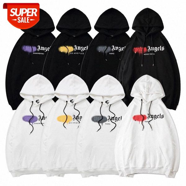 street hoodie pa angel physical angels letters casual sweater #3e6f, Black