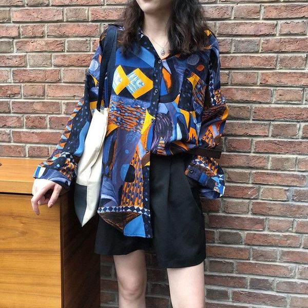 women's blouses & shirts women blouse spring autumn loose printed shirt retro long-sleeve coat blusas ropa de mujer, White
women's blouses & shirts women blouse spring autumn loose printed shirt retro long-sleeve coat blusas ropa de mujer, White