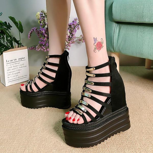 14cm thick bottom wedges women's sandals 2021 summer woman shoes fashion rome fish mouth increase within pumps, Black
14cm thick bottom wedges women's sandals 2021 summer woman shoes fashion rome fish mouth increase within pumps, Black