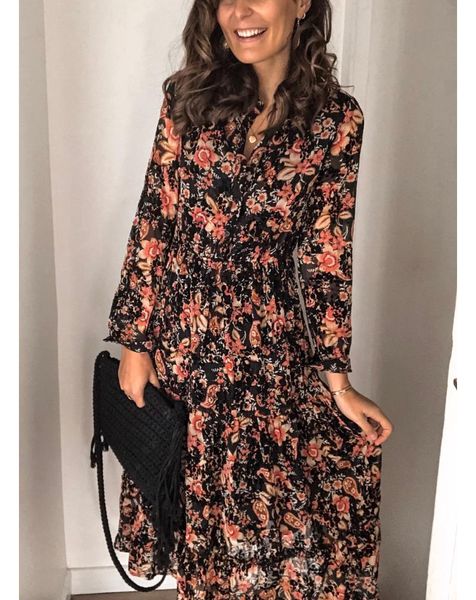 casual dresses elegant women floral print midi dress robe chemise femme long sleeve button up shirt fall 2021 clothing, Black;gray
casual dresses elegant women floral print midi dress robe chemise femme long sleeve button up shirt fall 2021 clothing, Black;gray