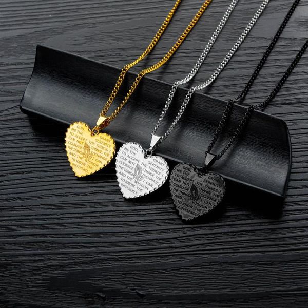 pendant necklaces fashion white/black/golden vintage christian prayer hand verse heart stainless steel necklace for men women xl093, Silver
pendant necklaces fashion white/black/golden vintage christian prayer hand verse heart stainless steel necklace for men women xl093, Silver