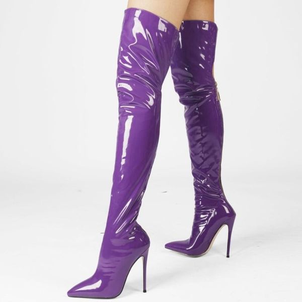 boots custom made big size 47 solid florescent mirror leather women over knee high stiletto heel back zipper, Black
boots custom made big size 47 solid florescent mirror leather women over knee high stiletto heel back zipper, Black