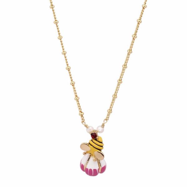 pendant necklaces european and american fashion personality style enamel pearl bee flower clavicle chain cartoon fresh necklace, Silver
pendant necklaces european and american fashion personality style enamel pearl bee flower clavicle chain cartoon fresh necklace, Silver