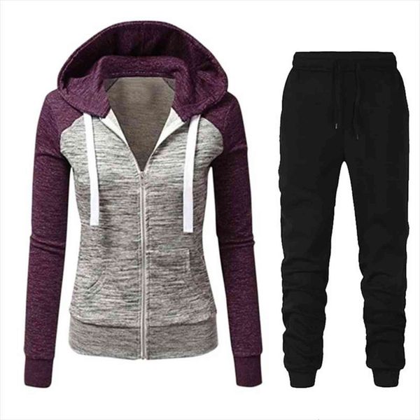 autumn winter tracksuit 2 piece women tracksuits set zipper patchwork jacket hoodie pants sportwear womens sports suit female clothing, Gray
autumn winter tracksuit 2 piece women tracksuits set zipper patchwork jacket hoodie pants sportwear womens sports suit female clothing, Gray