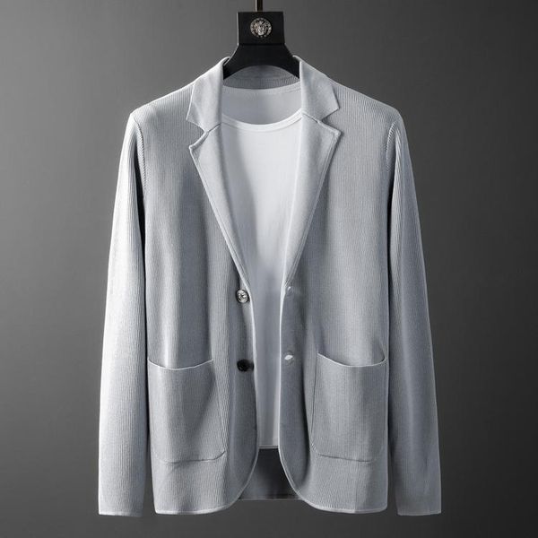 men's suits & blazers autumn and winter luxury anti pilling fabric knitted casual suit handsome slim single western coat, White;black
men's suits & blazers autumn and winter luxury anti pilling fabric knitted casual suit handsome slim single western coat, White;black