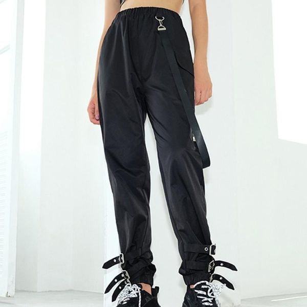 high waist women pants punk style fashion cargo autumn female side ribbon trousers buckle casual sweatpants hip-hop women's & capris, Black;white
high waist women pants punk style fashion cargo autumn female side ribbon trousers buckle casual sweatpants hip-hop women's & capris, Black;white