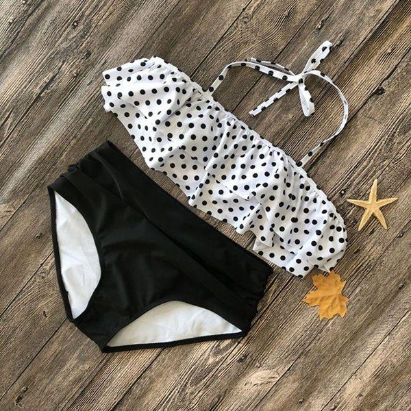 women's swimwear summer womens 2 pieces high waisted ruffle bikini set swimsuit beachwear bathing suit beach holiday, White;black
women's swimwear summer womens 2 pieces high waisted ruffle bikini set swimsuit beachwear bathing suit beach holiday, White;black