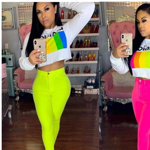 women t shirts street fashion tunic rainbow pattern letters digital print long sleeved shirt o neck crop top, White
women t shirts street fashion tunic rainbow pattern letters digital print long sleeved shirt o neck crop top, White