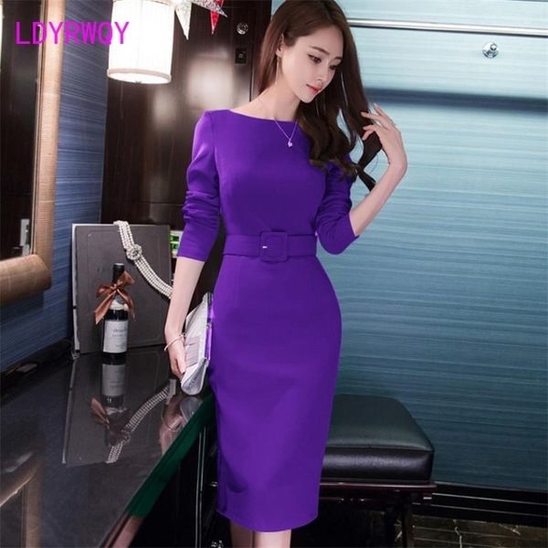 ldyrwqy dresses for fall/winter new style purple long-sleeved temperament ladies slim bag hip women office lady, Black;gray
ldyrwqy dresses for fall/winter new style purple long-sleeved temperament ladies slim bag hip women office lady, Black;gray
