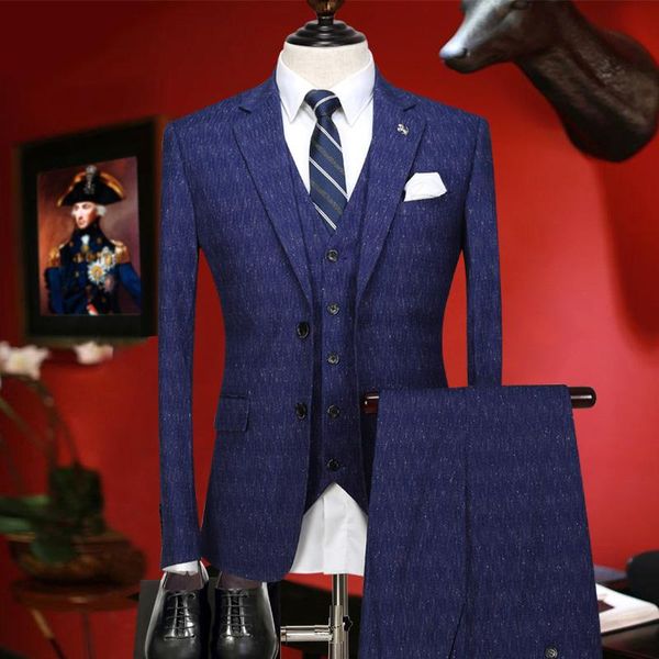 men suit arrivals retro blue wedding groom wear fashion young man suits set 3 pieces blazer vest pant single breasted tuxedo men's & bl, White;black
men suit arrivals retro blue wedding groom wear fashion young man suits set 3 pieces blazer vest pant single breasted tuxedo men's & bl, White;black