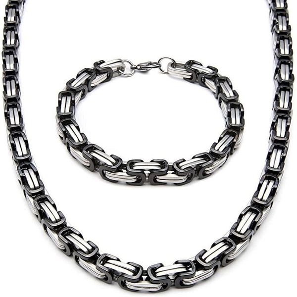 chains stainless steel men basic cubic square byzantine nacklace bracelet jewelry set 4mm 5mm 6mm 8mm wide franco curb solid metal, Silver
chains stainless steel men basic cubic square byzantine nacklace bracelet jewelry set 4mm 5mm 6mm 8mm wide franco curb solid metal, Silver