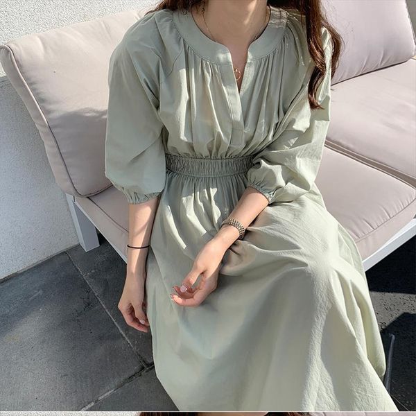 vintage long sleeve high waist women dresses ruched pleated korean elegant casual midi vestidos, Black;gray
vintage long sleeve high waist women dresses ruched pleated korean elegant casual midi vestidos, Black;gray