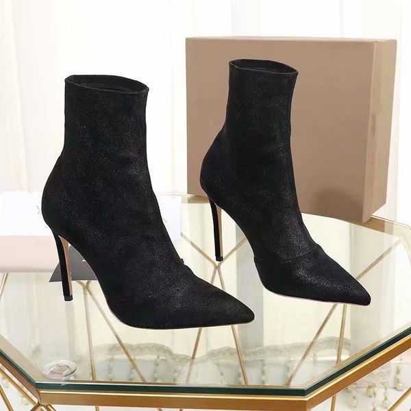 boots women ankle suede genuine leather solid color female shoe autumn winter pointed toe elastic velvet, Black
boots women ankle suede genuine leather solid color female shoe autumn winter pointed toe elastic velvet, Black