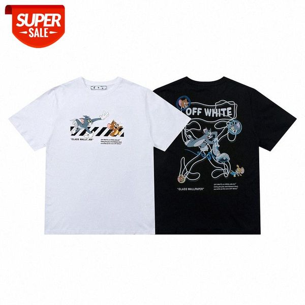character print short-sleeved t-shirt ow white loose men and women couple bottoming shirt #dx2n, White;black
character print short-sleeved t-shirt ow white loose men and women couple bottoming shirt #dx2n, White;black