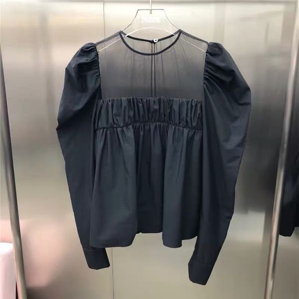 shirt 2021 niche european and american women's autumn black long-sleeved mesh stitching loose baby women 09ar, White
shirt 2021 niche european and american women's autumn black long-sleeved mesh stitching loose baby women 09ar, White