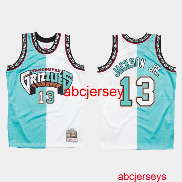 stitched jaren jackson jr. #13 1998-99 split white teal jersey any name number, Black
stitched jaren jackson jr. #13 1998-99 split white teal jersey any name number, Black