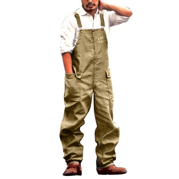 men's pants spring men bib cargo casual streetwear overalls rompers solid color suspenders pockets fashion loose jumpsuits, Black
men's pants spring men bib cargo casual streetwear overalls rompers solid color suspenders pockets fashion loose jumpsuits, Black