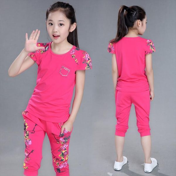 girls clothing sets summer children sports suit cotton print short sleeve t shirt pants 2pcs kids clothes 4 15 years, White
girls clothing sets summer children sports suit cotton print short sleeve t shirt pants 2pcs kids clothes 4 15 years, White