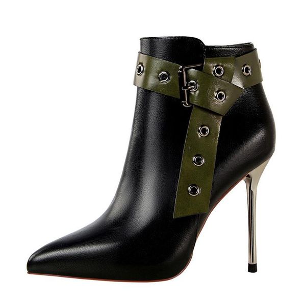 boots meriahzheng knight thin heeled ultra-high heel nightclub slim pointed riveting nail belt buckle short ds-8663-3, Black
boots meriahzheng knight thin heeled ultra-high heel nightclub slim pointed riveting nail belt buckle short ds-8663-3, Black