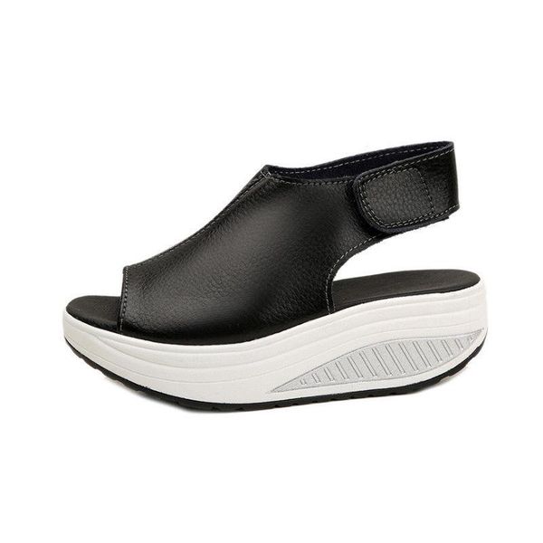 dress shoes nis summer women sandals platform wedges leather swing peep toe casual outdoor walk flats size 36-43, Black
dress shoes nis summer women sandals platform wedges leather swing peep toe casual outdoor walk flats size 36-43, Black