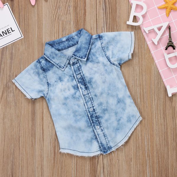 fashion short sleeve denim shirt for toddler boy, White
fashion short sleeve denim shirt for toddler boy, White