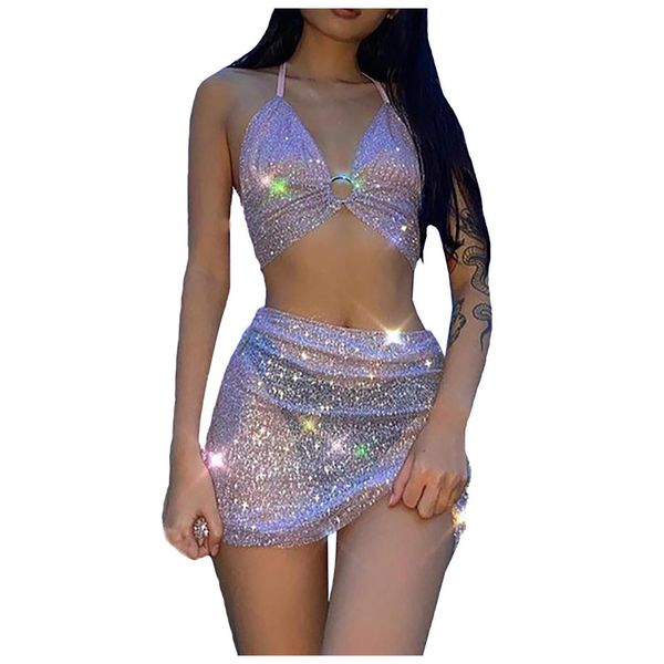 lace y2k style fashion women dress backless navel up perspective bright silk suit streetwear for suits sets, White
lace y2k style fashion women dress backless navel up perspective bright silk suit streetwear for suits sets, White