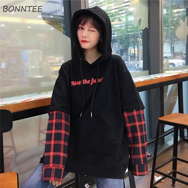 women's hoodies & sweatshirts women patchwork plaid retro hooded students trendy letter loose harajuku coat womens leisure, Black
women's hoodies & sweatshirts women patchwork plaid retro hooded students trendy letter loose harajuku coat womens leisure, Black