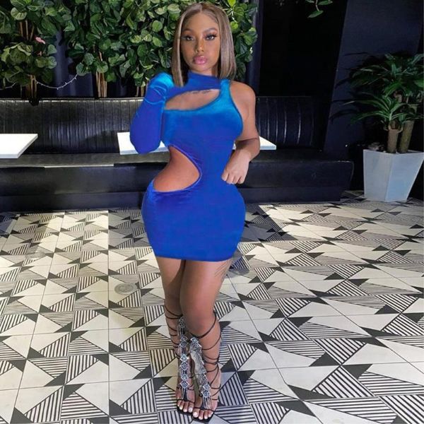 casual dresses female's velvet blue color irregular tight dress turtleneck single sleeve long hollowed out night party mini, Black;gray
casual dresses female's velvet blue color irregular tight dress turtleneck single sleeve long hollowed out night party mini, Black;gray