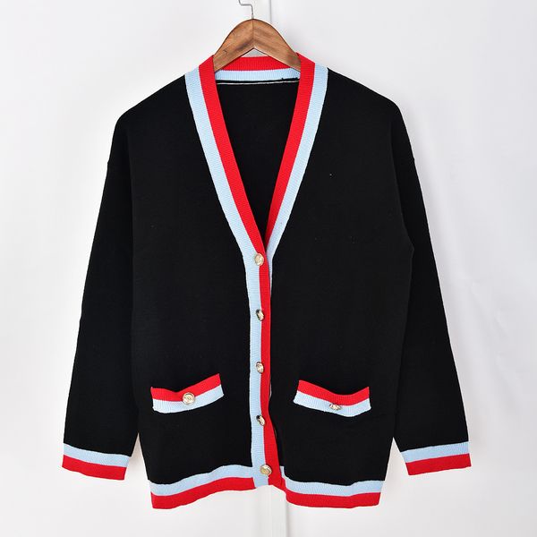 2021 autumn fall long sleeves v neckline black cardigan french style contrast color knitted double pockets contrast trim single-breasted swe, White;black
2021 autumn fall long sleeves v neckline black cardigan french style contrast color knitted double pockets contrast trim single-breasted swe, White;black